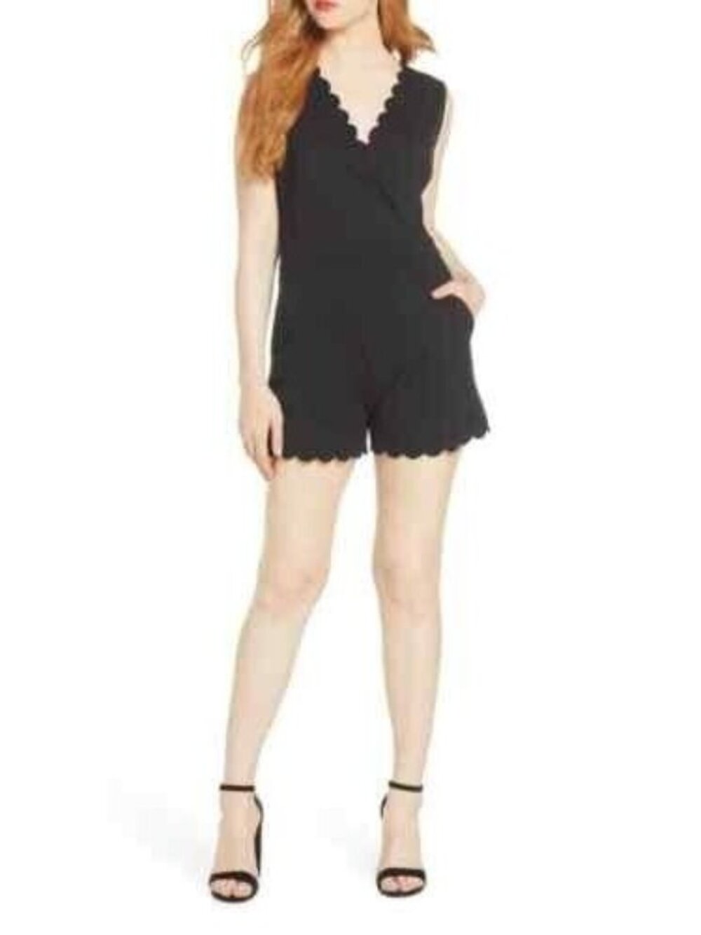 French Connection Romper Lula Beau Scallop Chic Sleeveless Summer Party Sz 8 New - Picture 6 of 16